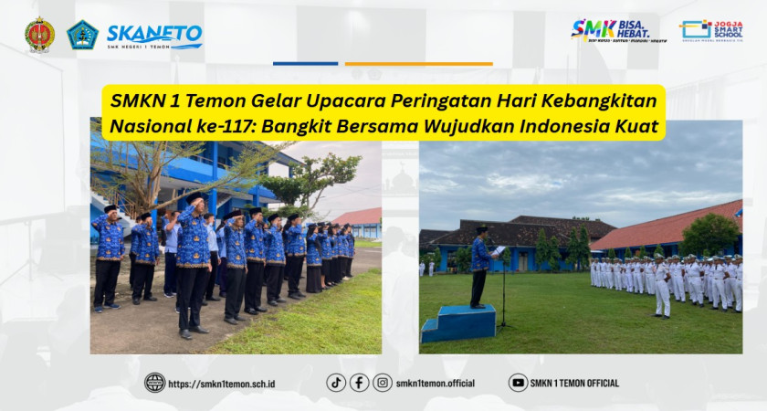 Gambar Utama untuk: SMKN 1 Temon Gelar Upacara Peringatan Hari Kebangkitan Nasional ke-117: Bangkit Bersama Wujudkan Indonesia Kuat