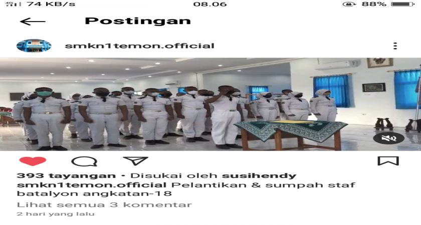 Gambar Utama untuk: Pelantikan dan Sumpah Staf Batalyon