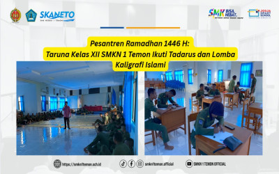 Pesantren Ramadhan 1446 H: Taruna Kelas XII SMKN 1 Temon Ikuti Tadarus dan Lomba Kaligrafi Islami