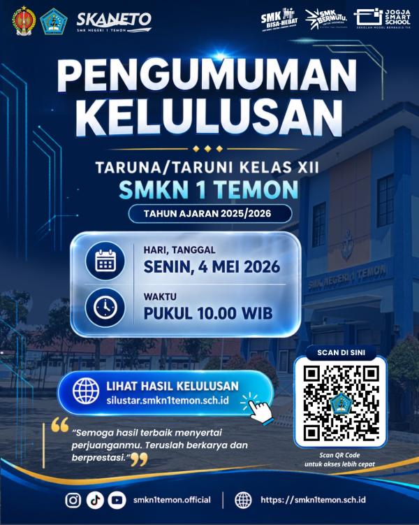 Pengumuman Kelulusan SMKN 1 Temon 2026